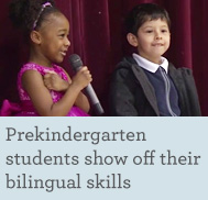 Prekindergarten students show off their bilingual skills