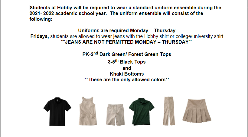 2021-2022 School Uniform