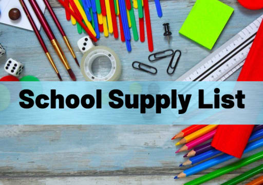  School Supply List 