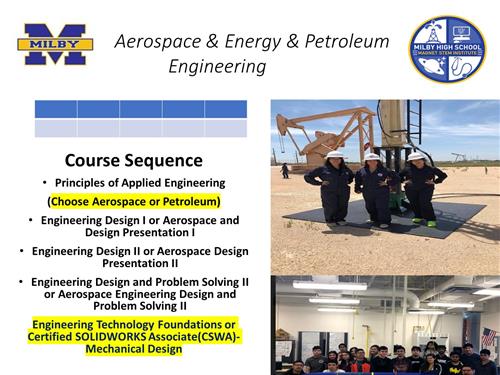 Aerospace, Energy & Petroleum Engineering