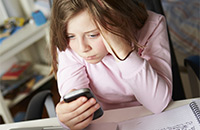 Girl looking on phone