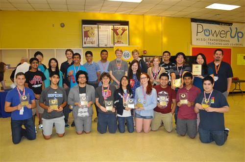 Students showing off their achievements at UIL 