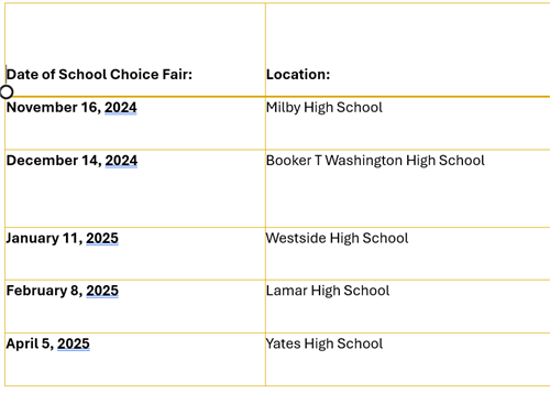 School Choice Fair Saturdays