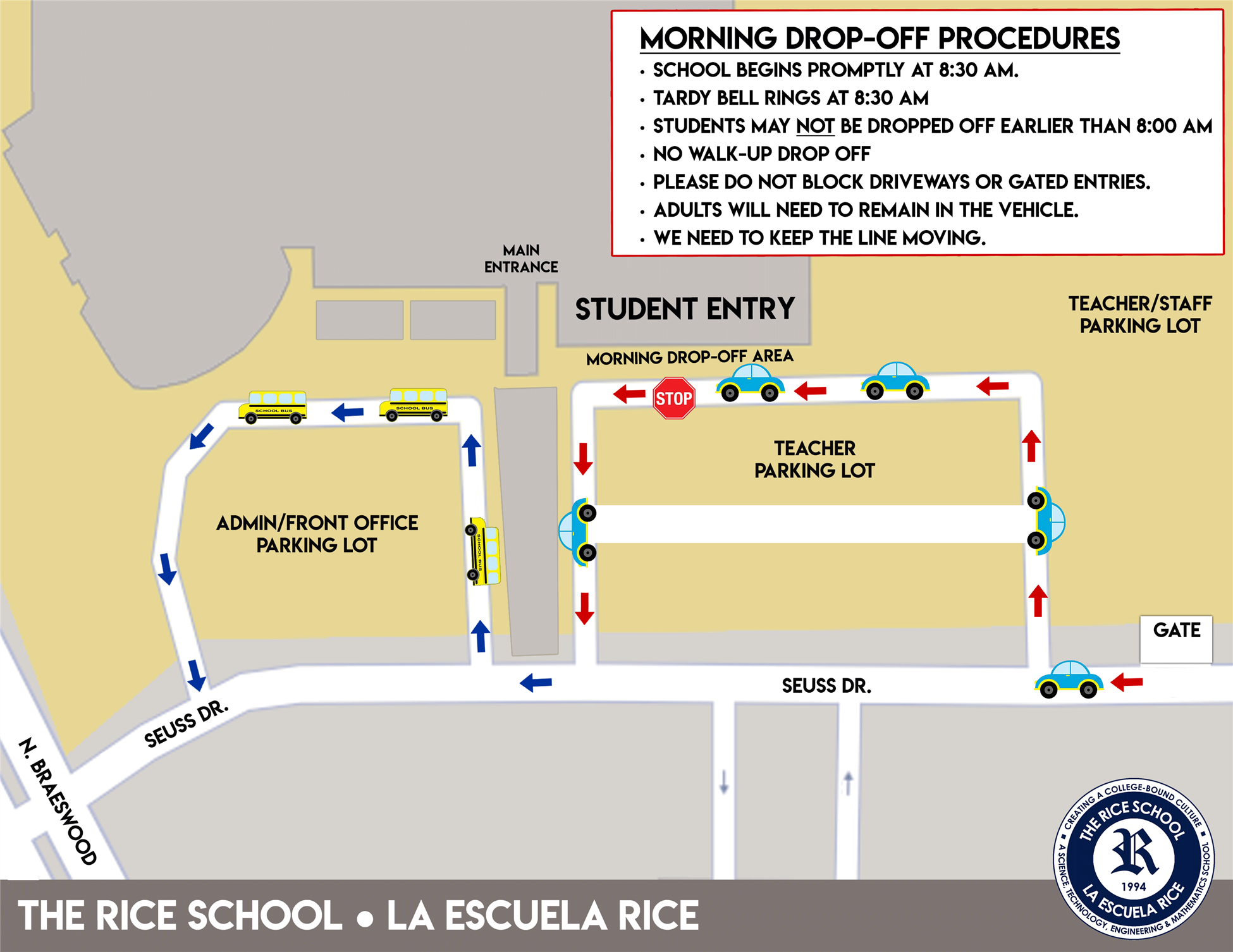 Morning drop-off map