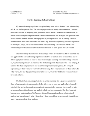 Community service reflection paper Community service reflection paper image