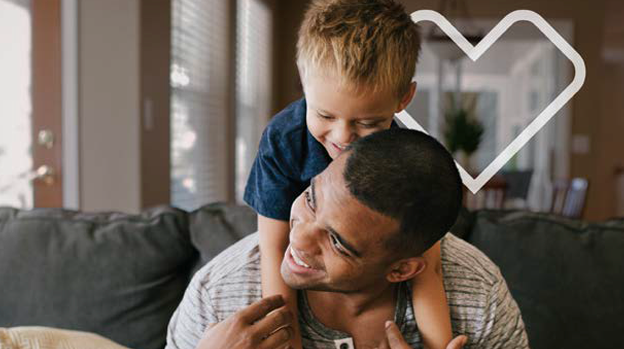 dad and toddler playing