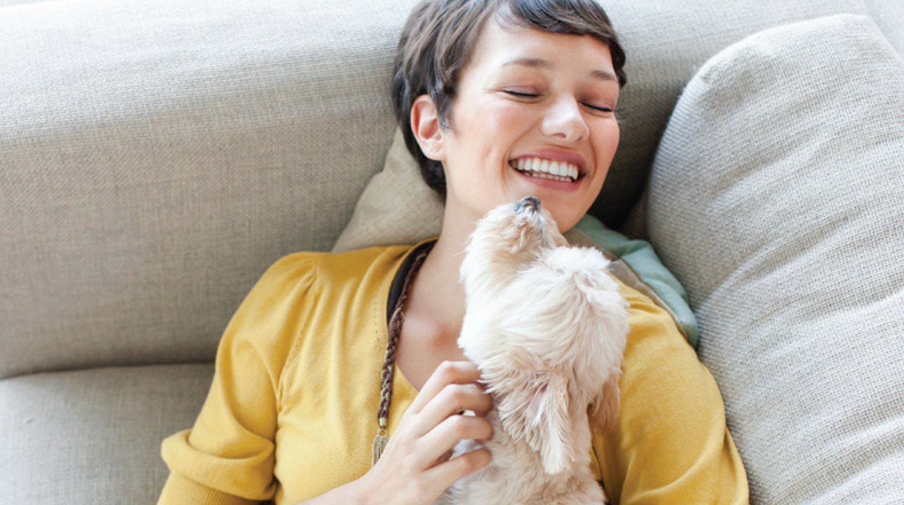  woman and dog