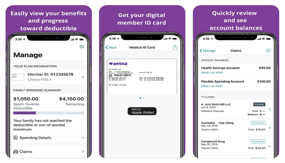 aetna app screens 