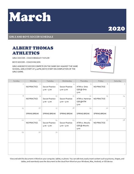 MarchSchedule
