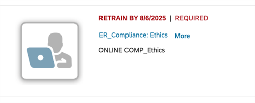 Retraining image showing new due date
