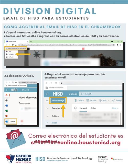 how to access HISD email in spanish 