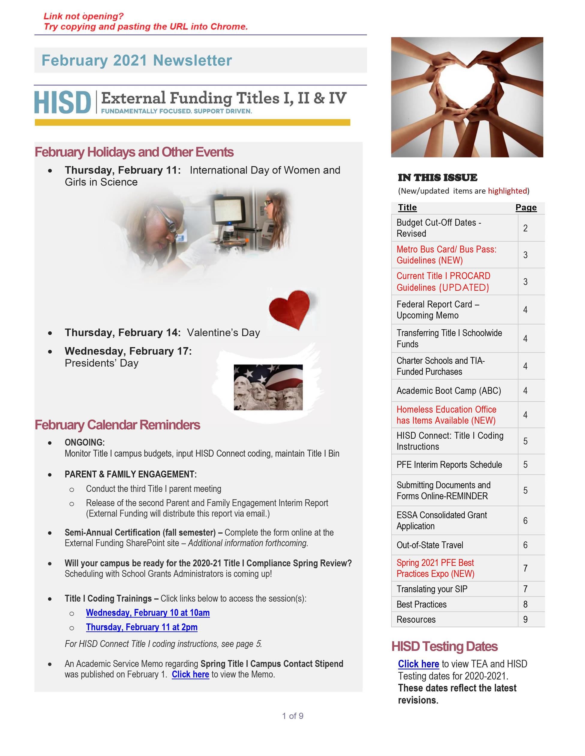 February 2021 Newsletter