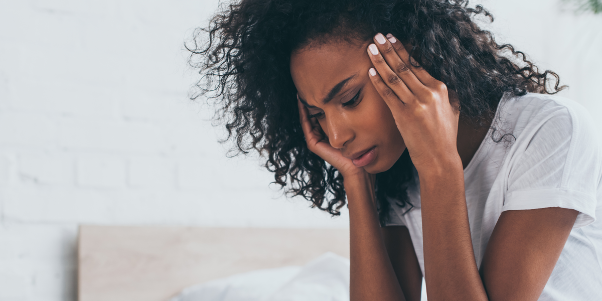 woman with headache