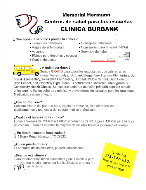Burbank Clinic Spanish