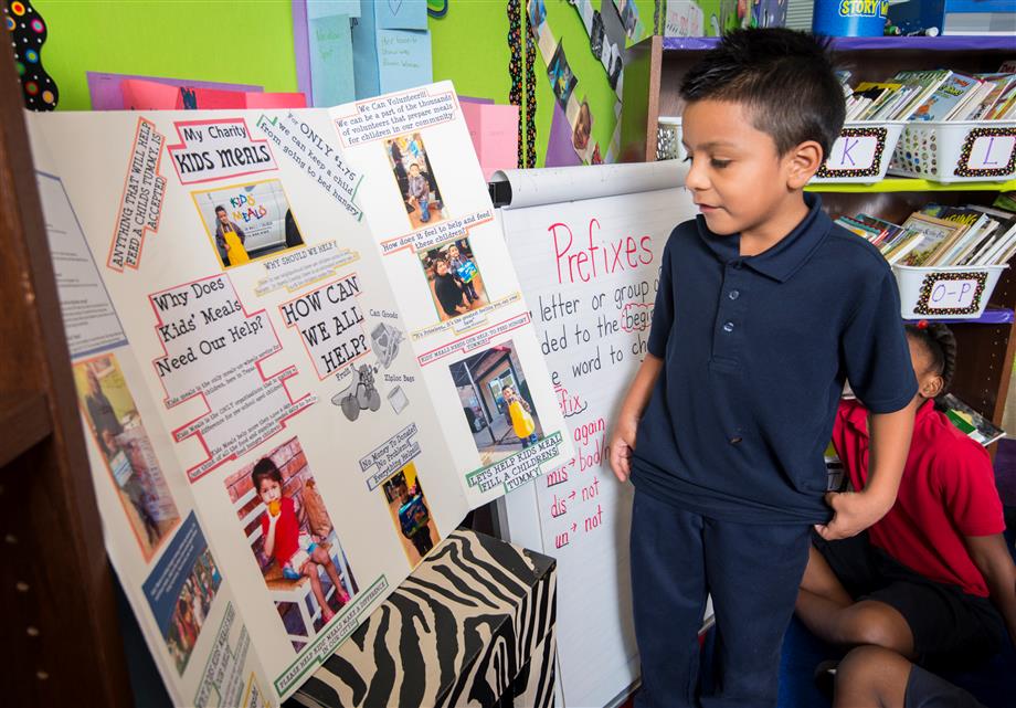 Students work on projects at Windsor Village Elementary School 