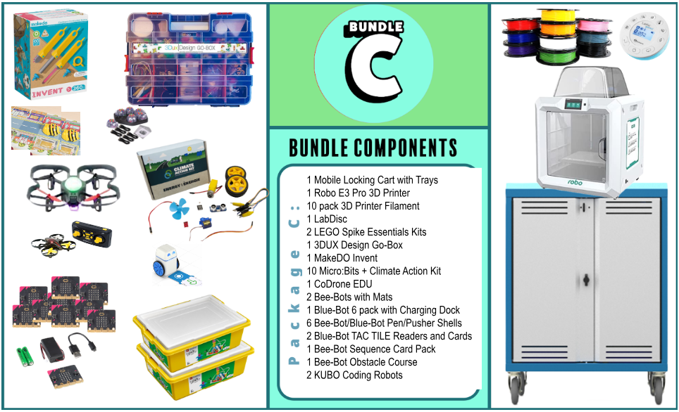 Bundle C STEM Makerspace cart components