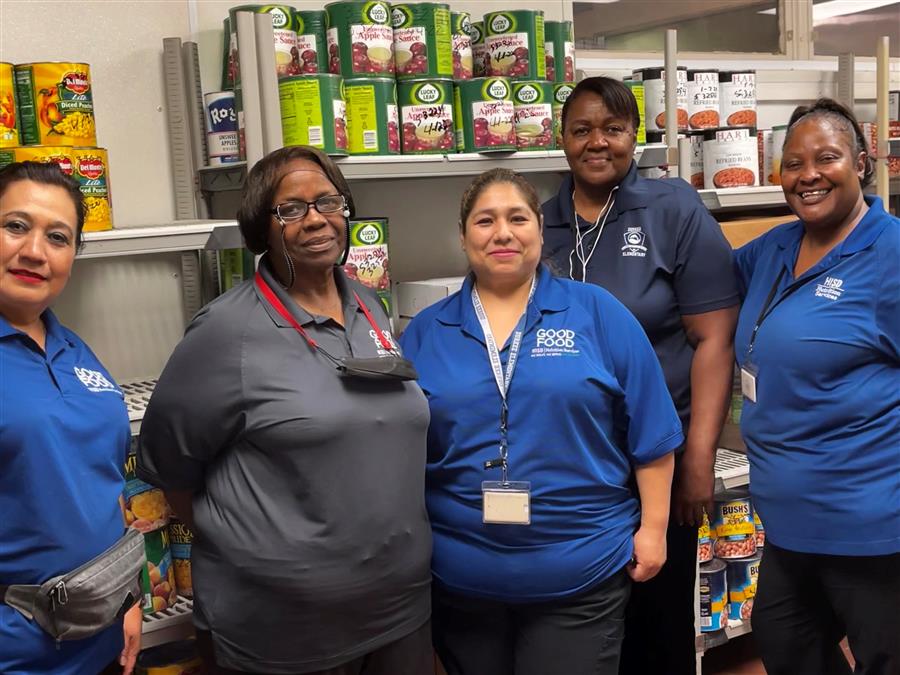 Durkee's beloved lunch ladies pausing for a picture.