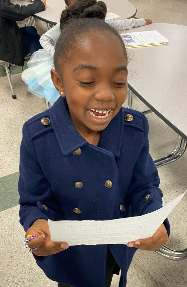 Students took part in a Living Wax Museum where they presented about a historical figure.