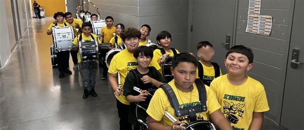 Drum Line Ready To Perform